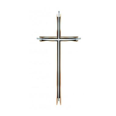 Elegantes Kreuz für Steinsockel aus Bronze/Alu Kreuz Leo / Bronze braun