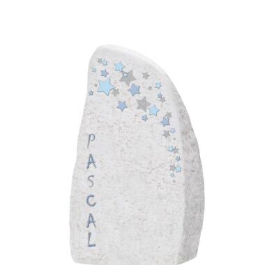 Grabstein für Einzelgrab aus Naturstein & Einzelgrabstein mit blauem Sternenhimmel