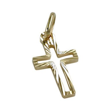 Konfirmationsschmuck aus Metall & SIGO Anhänger 16x9mm Kreuz diamantiert Gold 585