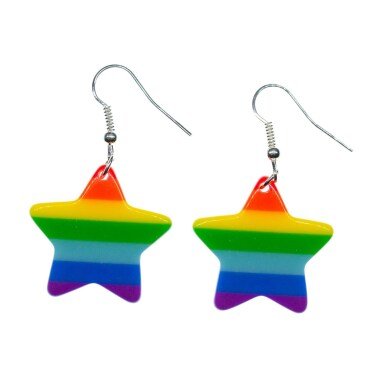 Regenbogen Stern Ohrringe Miniblings Ohrhänger Farben Pride Glücksbringer