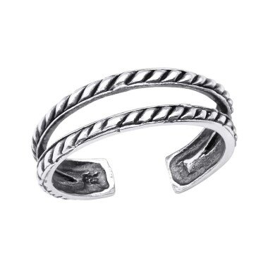 Zehenring Zehring Zwei Reihen 925 Silber Fuss Schmuck Ring