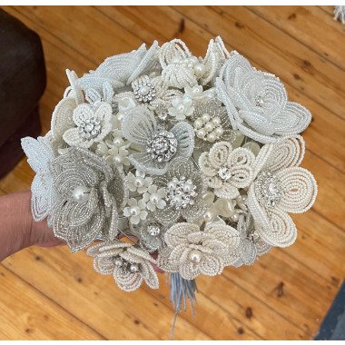 Braut Blumenstrauß, Alternativer Brautstrauß, Boho Bouquet Neutral, Sparkly Wedd