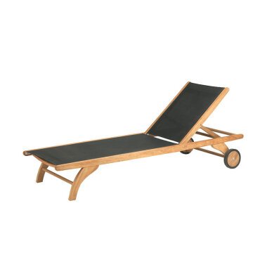 Deckchair aus Teak Holz & Skagerak Columbus Sonnenliege schwarz