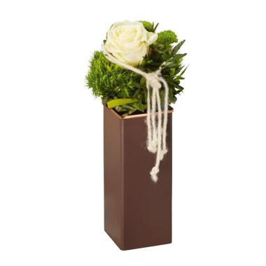 Edle Blumenvase für Grab aus Metall Camo / Bronze