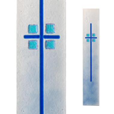 Einzigartige Grabmal Glas Verzierung in Blau Glasstele S-13 / 10x60cm