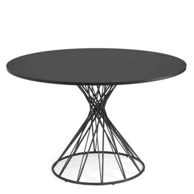 Esszimmertisch in Schwarz runde Tischplatte