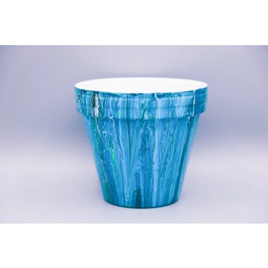Fließender Blauer Blumentopf | Fluid Art