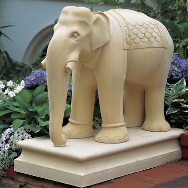 Garten Steinpodest für Elefant Elephas / Steingrau