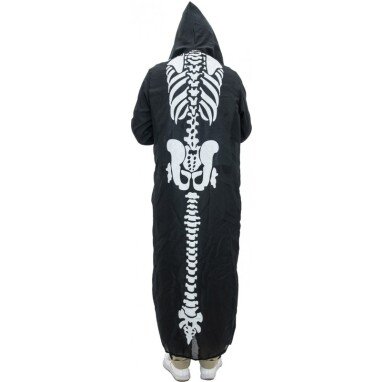 Halloween Kostüm Skelett-Umhang - schwarz