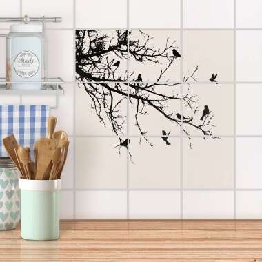 Klebefliesen für Küche & Bad Design: Tree and Birds 1 20x20 cm