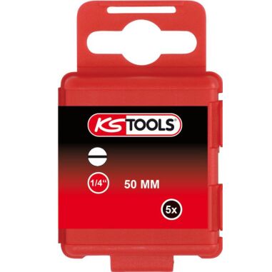 KS Tools 1/4 Bit Schlitz, 50mm, 8mm, 5er Pack 911.3324
