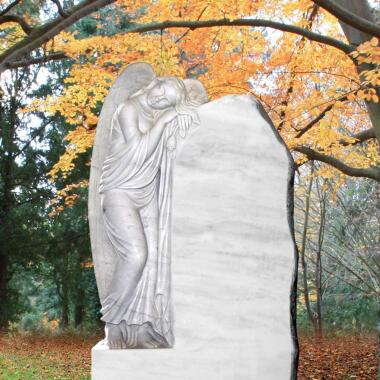 Marmor Urnengrabstein mit Engel Cecilia