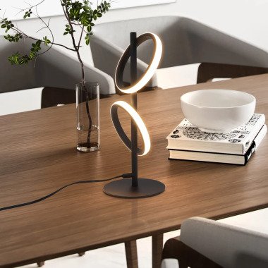 Moderne LED Tischleuchte – Ringform Drehbar