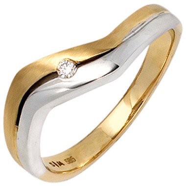 SIGO Damen Ring 585 Gold Gelbgold Weißgold
