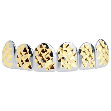 Silber Grillz One size fits all Diamond Cut II Top