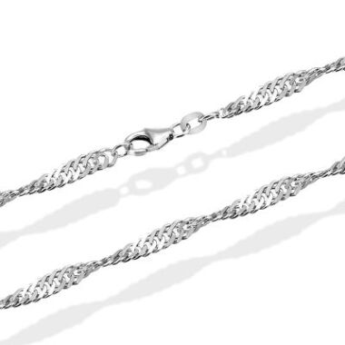Singapurkette Halskette Weissgold 585 Länge 45 cm