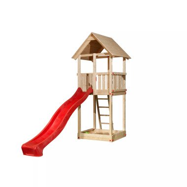 Weka Spielturm 'Woody' mit Wasserrutsche, rot, 100 x 331 x 374 cm
