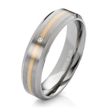 Bicolor-Ring & Verlobungsring Mit Diamant Gold Titan Ring Bicolor Vintage
