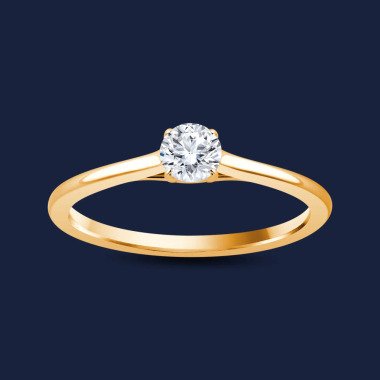 Cathedral Round Ring 18k Gelbgold  / 0.50ct