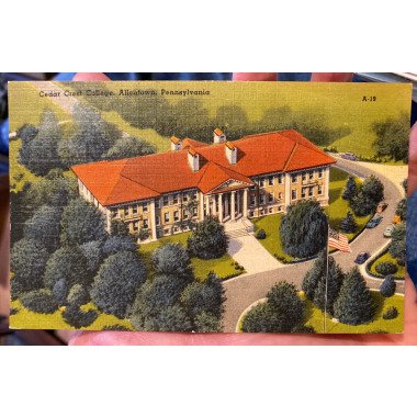 Coole Antike Leinen Postkarte Vom Cedar Crest