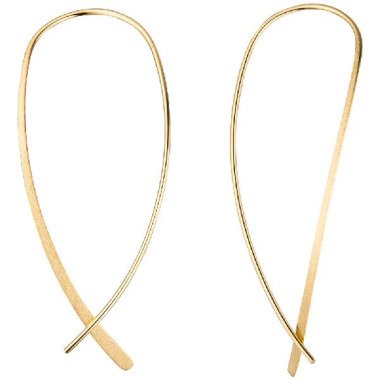Durchzieh-Ohrhänger 925 Silber gold vergoldet mattiert Ohrringe zum Durchziehen CJ