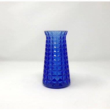 Eine Blaue Gepresste Glasvase Von Paul Kedelv