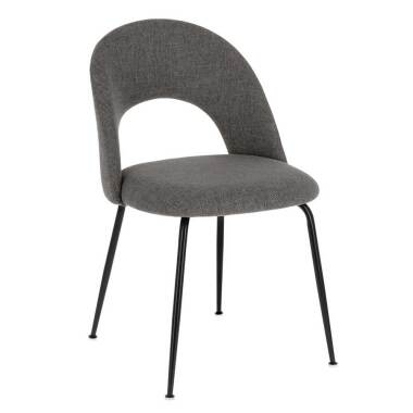 Moderne Esstisch Stühle in Dunkelgrau Metallgestell (4er Set)