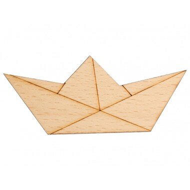 Papierschiff Brosche Anstecknadel Pin Meer Schiff Boot Abstrakt Origami Holz