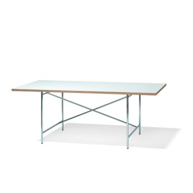 Richard Lampert - Eiermann 1 Schreibtisch - Tischplatte weiß - Gestell mittig ch