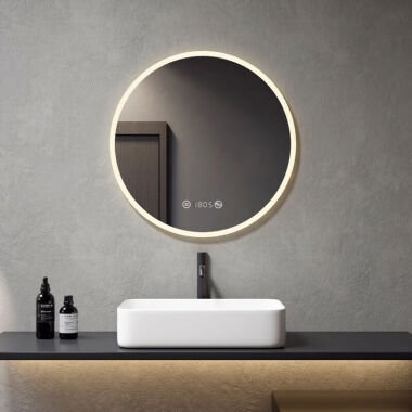 Badspiegel mit Beleuchtung Rund 70cm Badezimmerspiegel