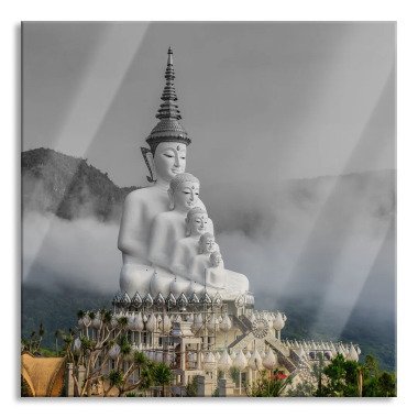 Glasbild Buddha-Skulptur in Thailand