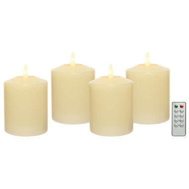 LED Kerze Stumpenkerze Echtwachs Premium