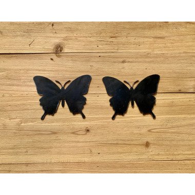 Lot Set Von 2 Schmetterlingen 12 cm | Raues