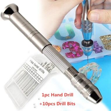 Mini Micro Stahl Handbohrer mit 10Pcs Bohrer Präzision Handbohrer Werkzeuge für 