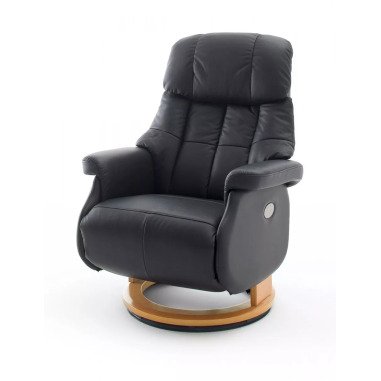 Relaxsessel Calgary XL in schwarz Leder und Natur elektrisch verstellbar