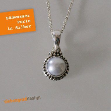 Silberkette Mit Echter Perle Filigran Verziert Rund Silber 925 Taoh Kt