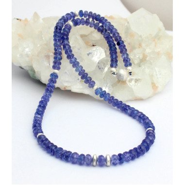 Wunderschöne Tansanit Halskette Mit 925 Silber | Violett/Blau Collier