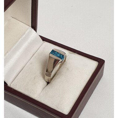 18 Mm Vintage Silberring Ring Silber 925 Türkis Chips Edel Design Sr1100
