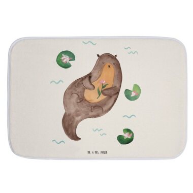 Badematte Otter mit Seerose Weiß Geschenk