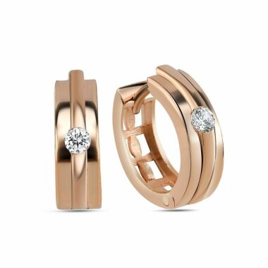 dKeniz Paar Creolen 925/- Sterling Silber rosévergoldet Hochglanz Design Ohrring
