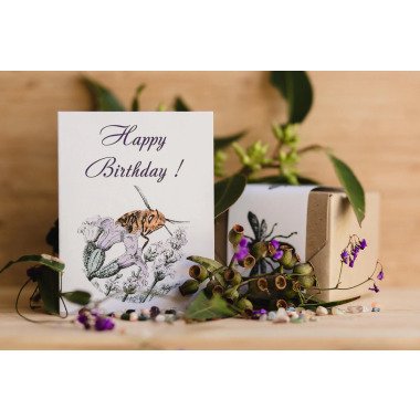 Geburtstagskarte Mit Biene Auf Lavendel