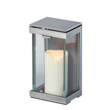 Grablicht & Moderne Grablampe aus Aluminium Greva / Rückwand aus Glas