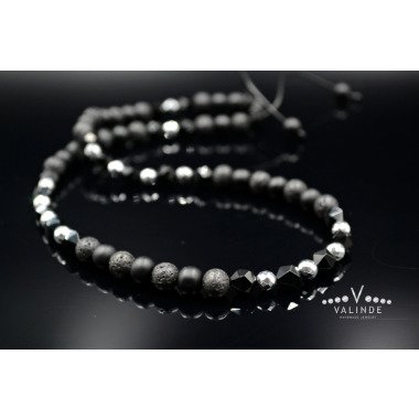 Herren Roh Achat Kurze Halskette Hämatit Onyx Perlen Geschenk Für Männer