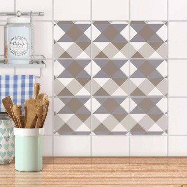 Klebefliesen für Küche & Bad Design: Triangle Pattern Grau 15x15 cm