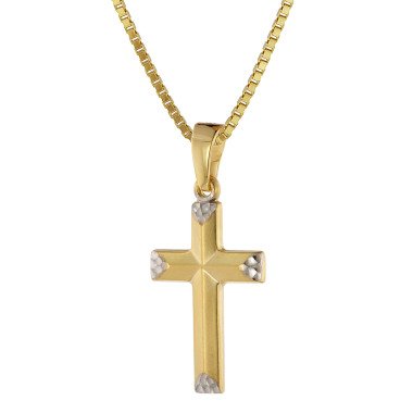Kreuz-Schmuck aus Gold & trendor 39524 Halskette mit Kreuz für Mädchen