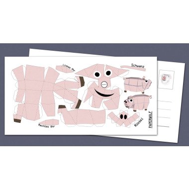 Postkarte Mini-Schweinchen Zum Selberbauen