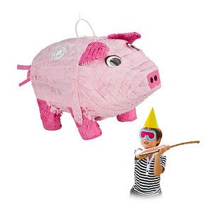 relaxdays Piñata rosa/pink Schwein