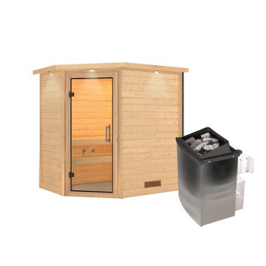 Sauna Svea naturbelassen mit Ofen 4,5 kW
