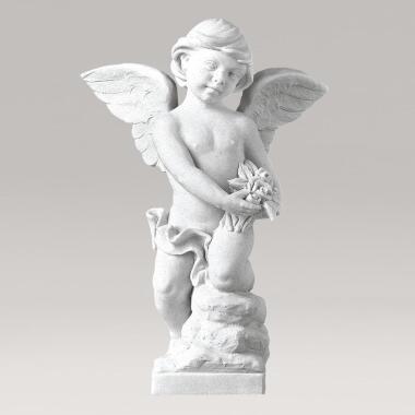 Schutzengel Figur & Helle Grabengel Figur aus Marmorguss Engel Nino