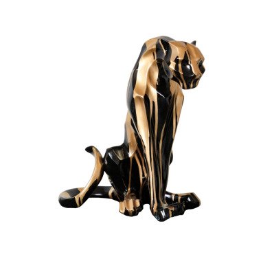 Sitzender Panther Schwarz/Bronze